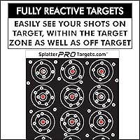 Vista 3 de Objetivos de salpicaduras de 12 x 18. Disparos estallan con una salpicadura brillante sobre el impacto. Vea instantáneamente sus disparos.