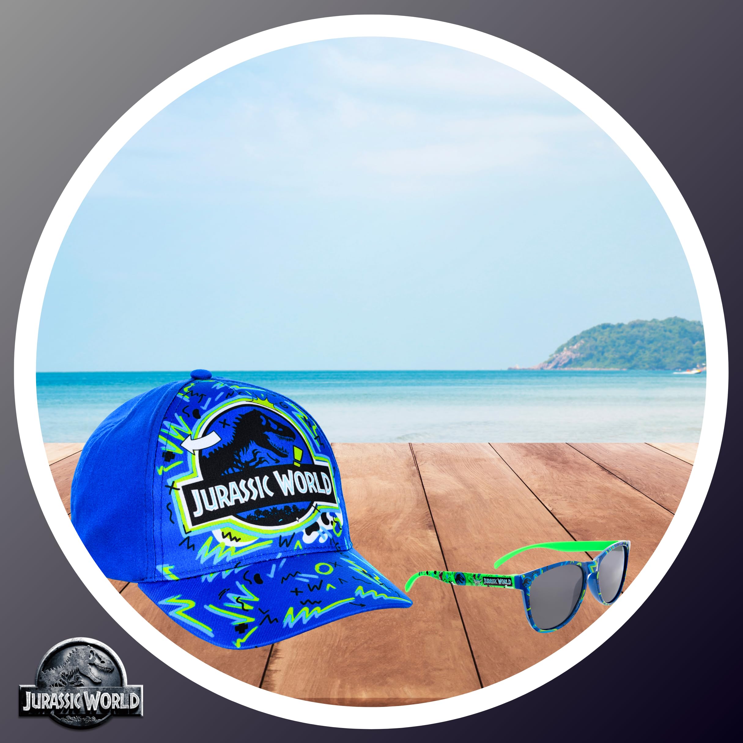 Gorra y Gafas de Sol Jurassic World para Niños Protección UV Verano