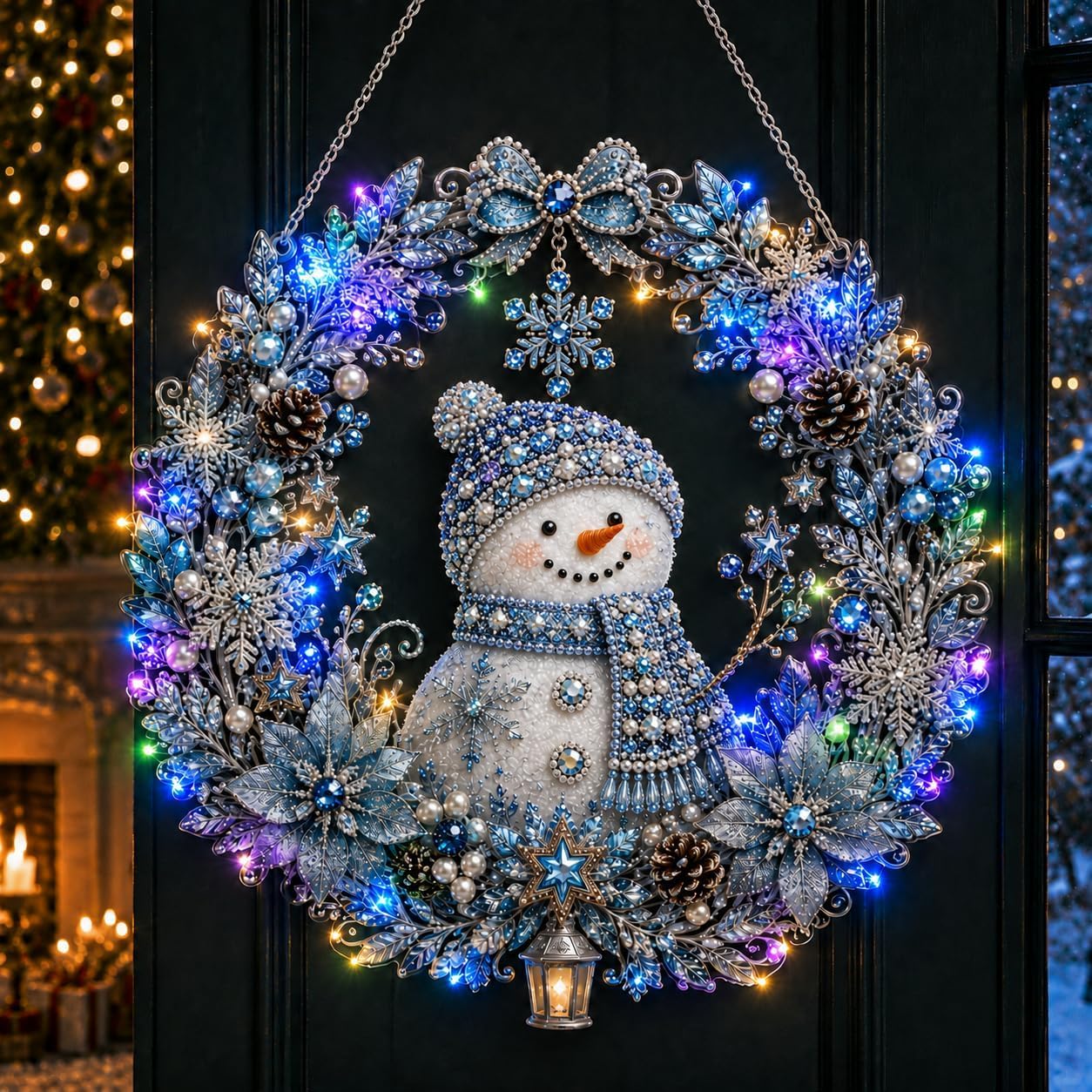 Christmas Pearl Diamond Painting Kit with LED String Lights (A) — image 1