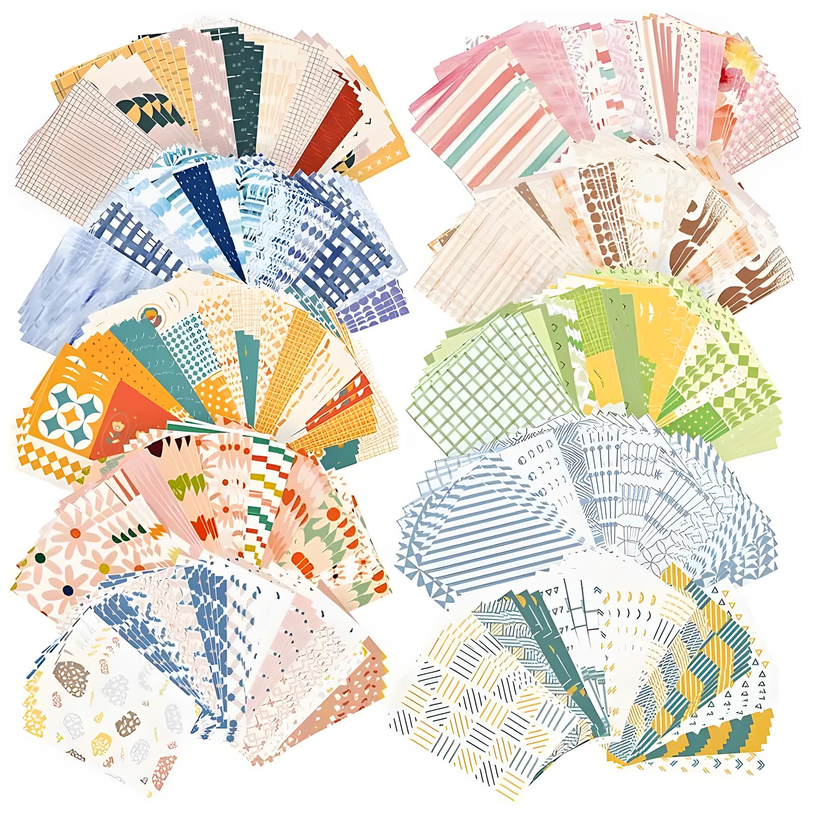 500 Sheets Scrapbook Paper - 55x83mm DIY Scrapbooking Supplies Aesthetic Stationery Sheet, Patterned Decoupage Paper Sheets for Journaling Decorative Junk Bullet Craft Kit