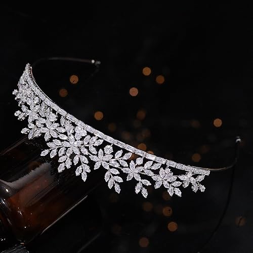 Miniatura 5 de Aoligrace Tiaras pequeñas de boda de circonita cúbica para mujer, 16 coronas de quinceañera para niñas, joyería de pelo de hada realeza
