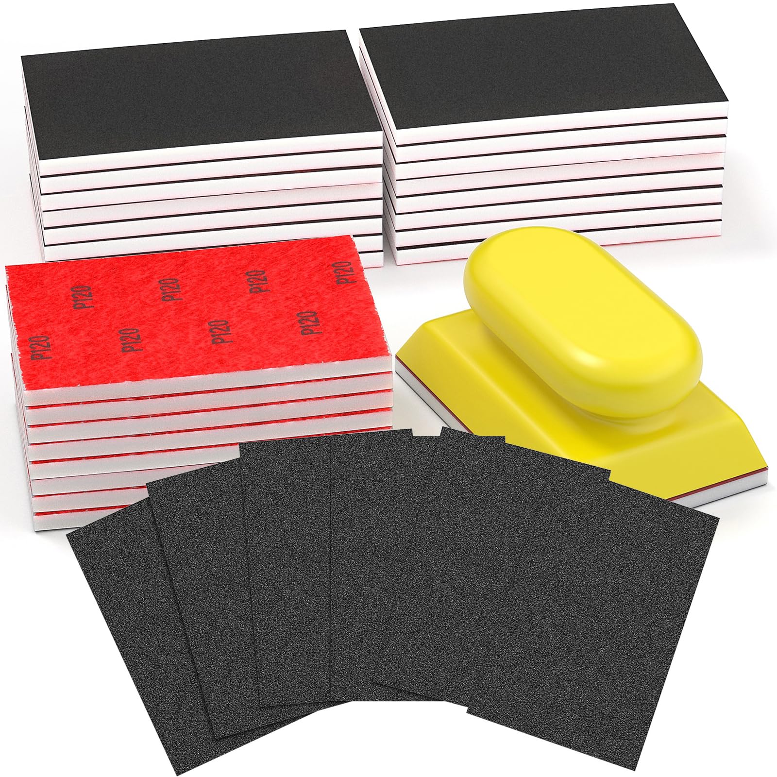 BURMONG Sanding Sponge Set - 25 Blocks & Hand Block -10