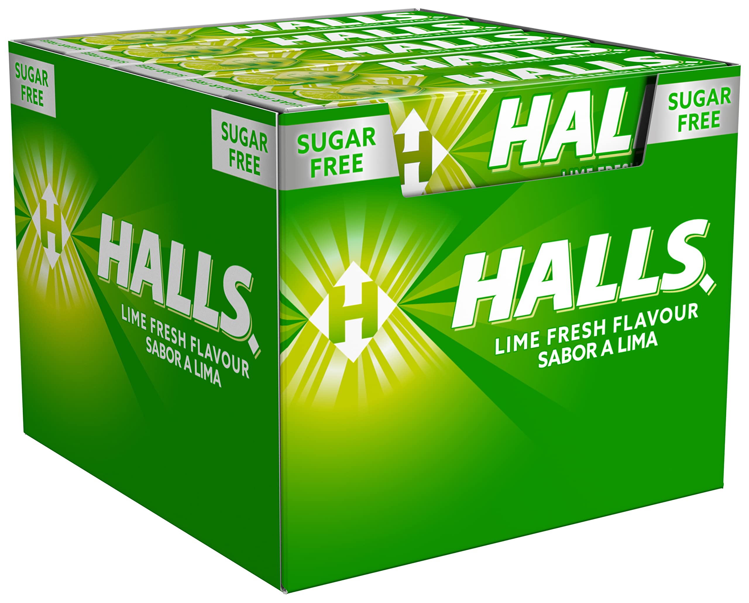 Caramelo Sin Azúcar Halls Lima Caja 20 Sticks 32g
