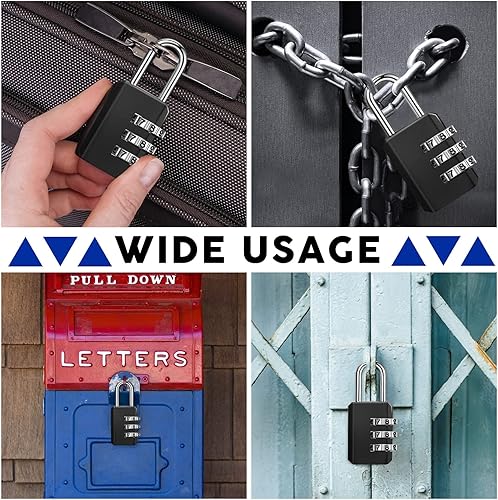 Miniatura 7 de Chumia Paquete de 16 candados de combinación de 3 dígitos, cerraduras pequeñas combinadas, impermeables, para equipaje, mochila, maletas, caja de