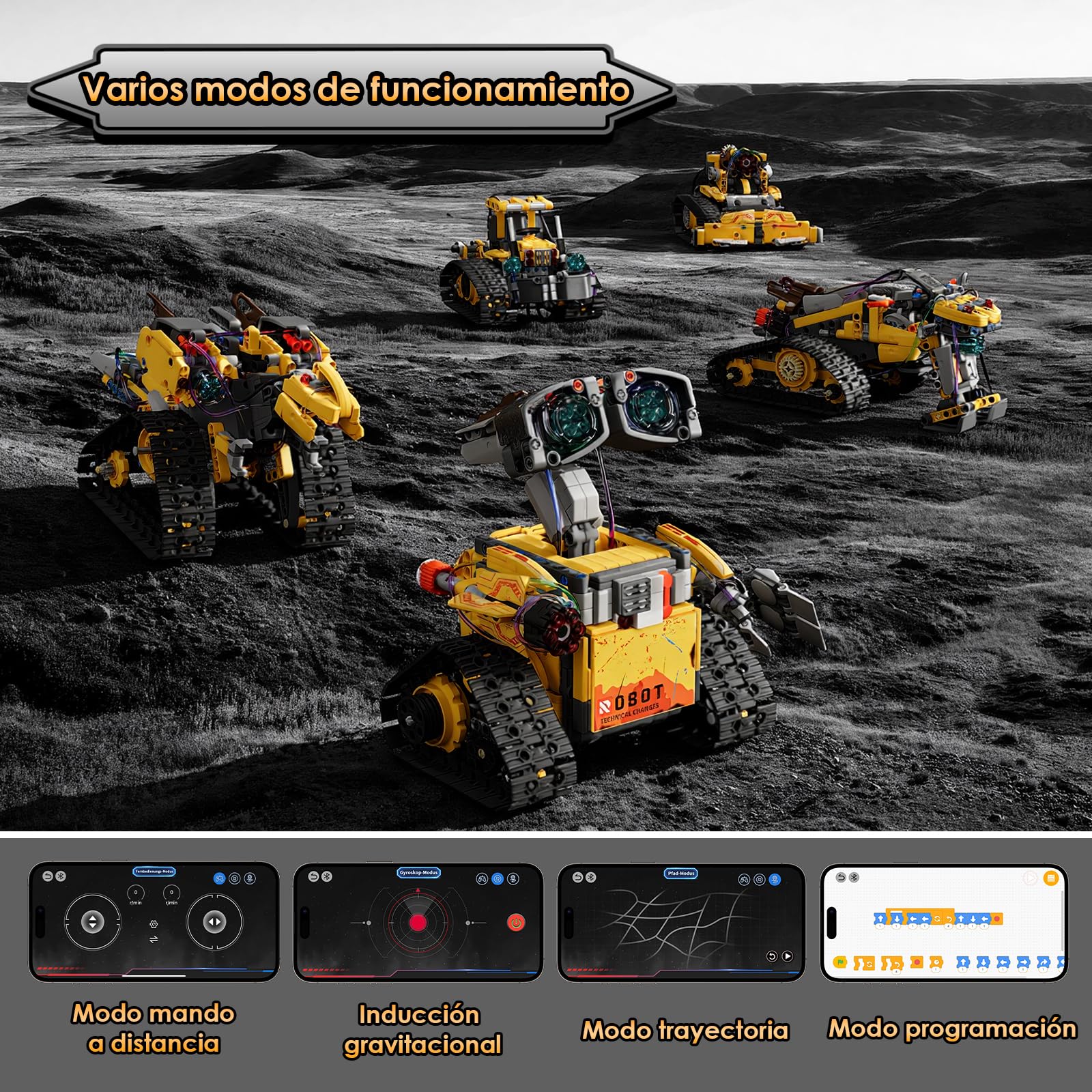 ZWOOS Kit de construcción de robot para niños, 5 en 1, programable STEM, juguete con aplicación y control remoto, 673 piezas, luces LED, para niños de 6 a 12 años