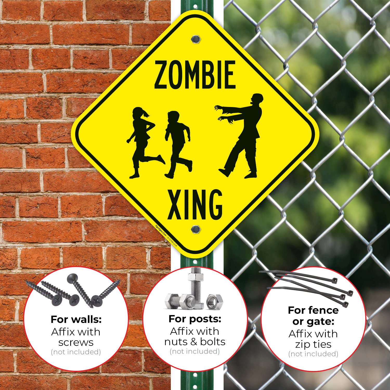 Amazon.com: Zombie Crossing with Zombie and Kids Running