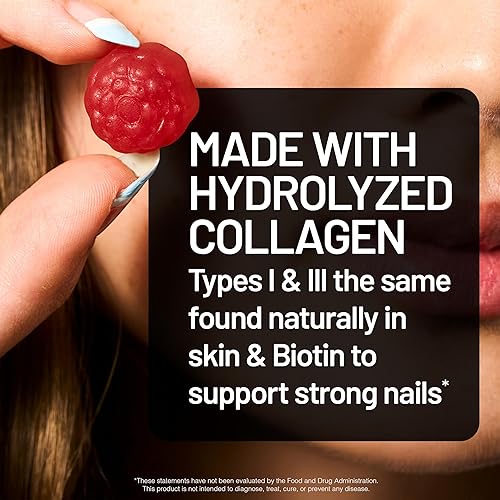 Vista 7 de NatureWise Gomitas de colágeno – Gomitas de colágeno hidrolizadas – Péptidos tipo 1 y 3 para mujeres + biotina, vitamina C, E y zinc