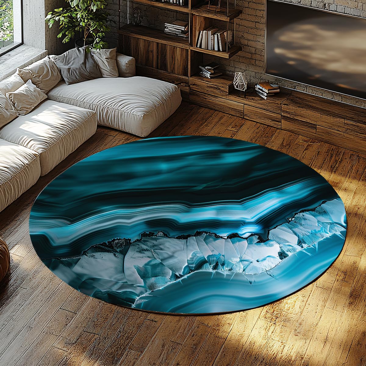 Tapis de sol marbre agate effet texturé haut de gamme 150cm
