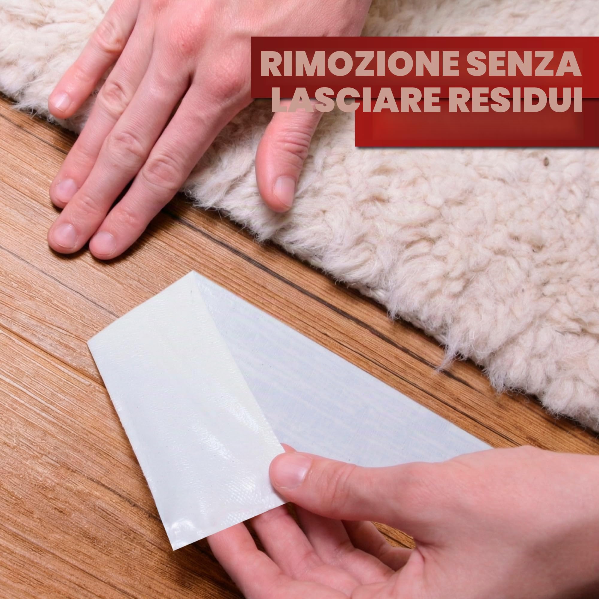 XFasten Nastro biadesivo per tappeti e moquette, rimovibile e sicuro in legno duro, 2 pollici x 10 iarde, ideale per tappeti, moquette o delicati pavimenti in legno duro