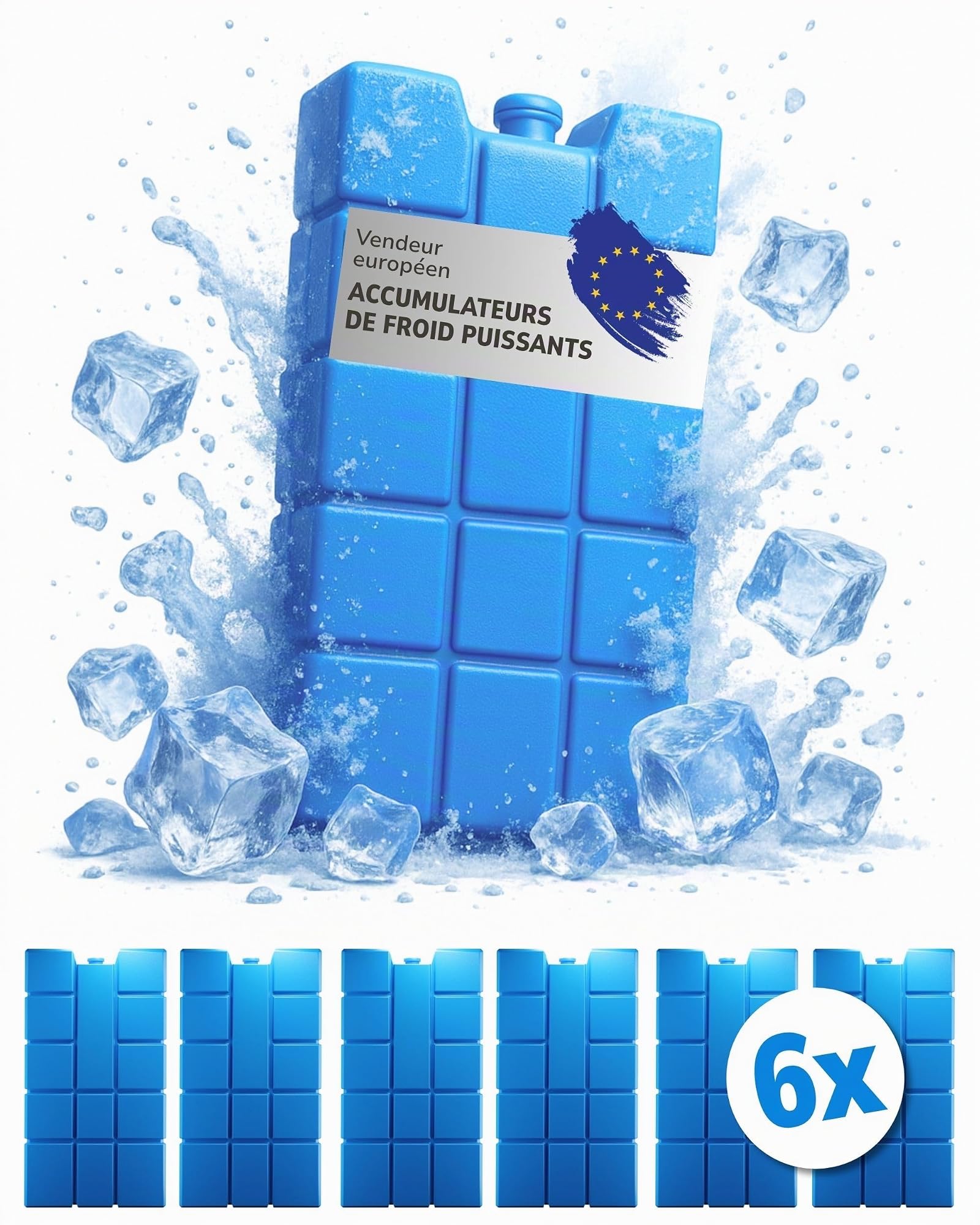 ToCi Lot de 2 à 16 blocs réfrigérants de 200 ml chacun - Éléments réfrigérants compacts pour sac isotherme et glacière - Réutilisables sans BPA - Jusqu'à 12 h de refroidissement - Qualité européenne