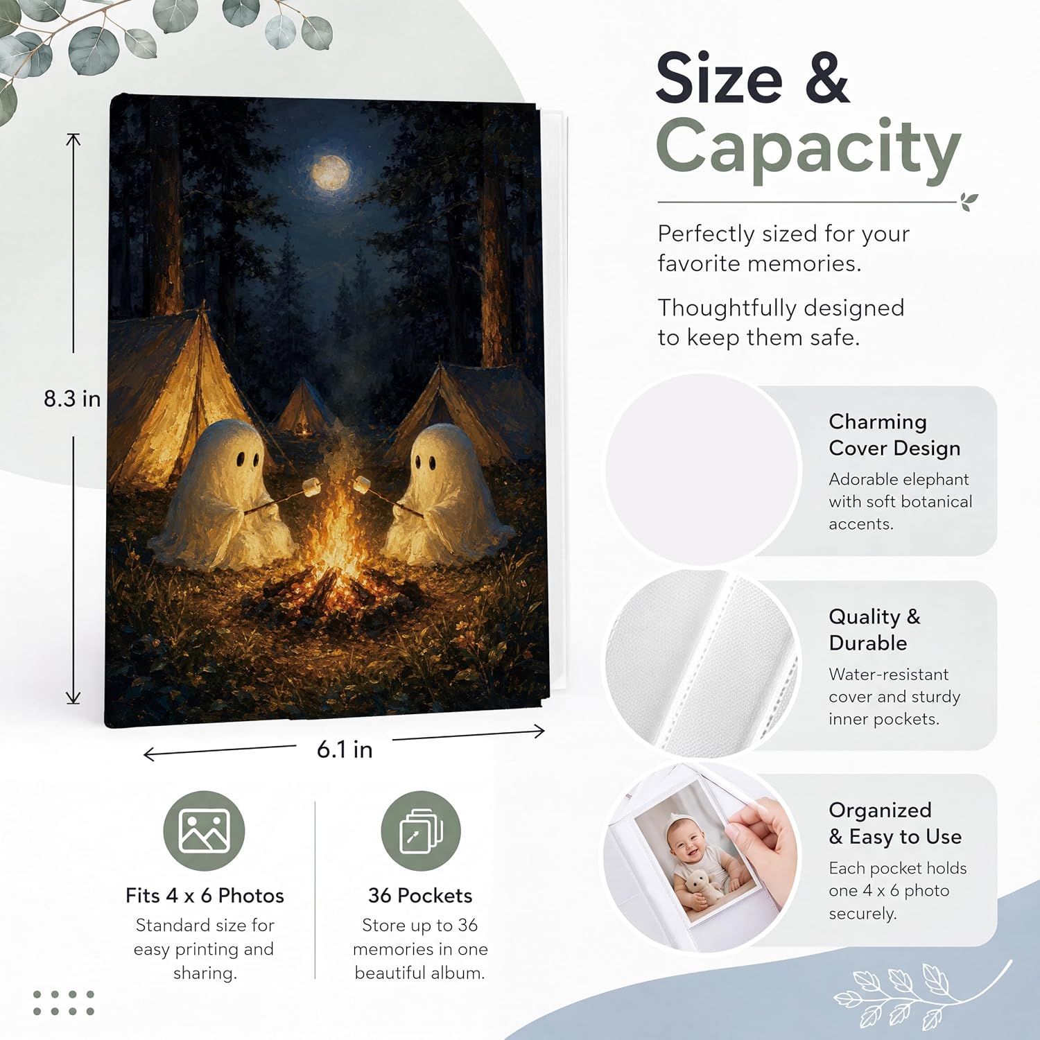 Ghost Campfire Photo Album 4x6, Gifts for Halloween Fans