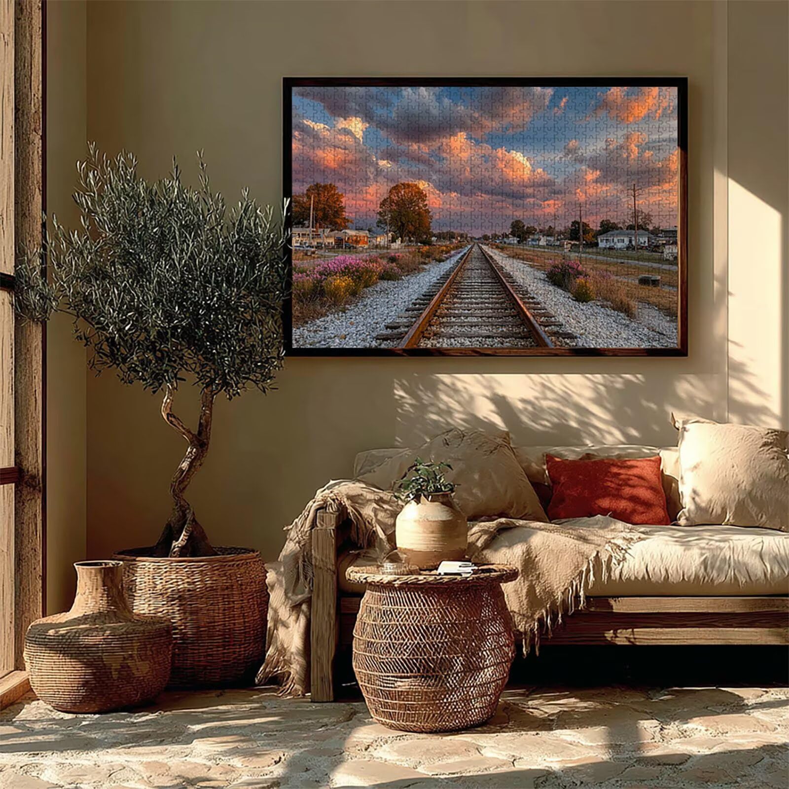 Puzzle Arte con Scatola Vista Della Strada, Nuvola Puzzle Legno 3000 Pezzi Adulti 122x81cm, Attività di Intrattenimento ad Alta Difficoltà, DIY Classici Gioco, Jigsaw Per Tutta La Famiglia, W-3972