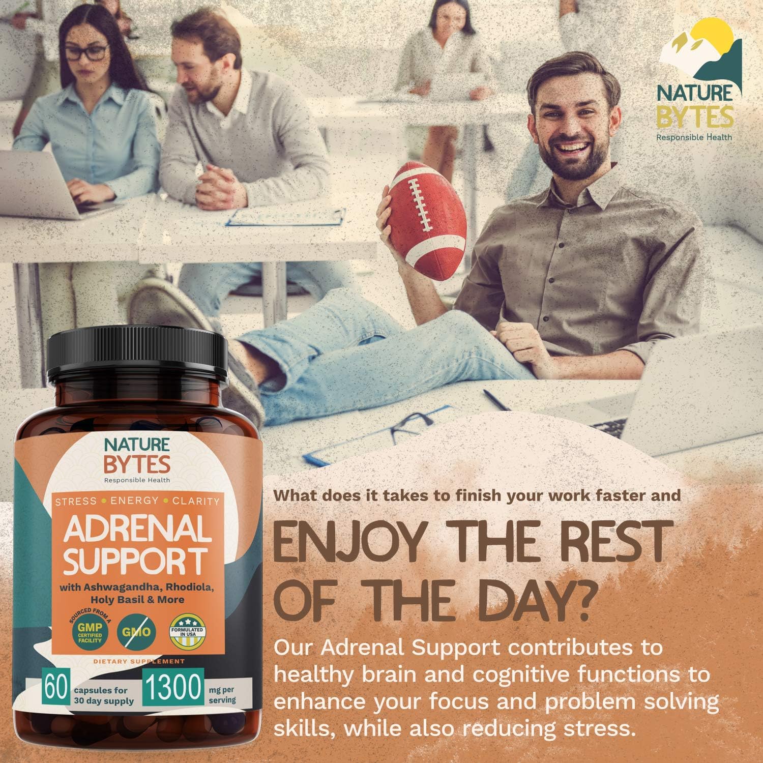 Adrenal Support for Women & Cortisol Manager Supplements with Ashwagandha Extract, Rhodiola Rosea, Vitamin B Complex - Advanced Adrenal Fatigue for Stress Relief, Metabolism Booster, Sleep Aid : Health & Household