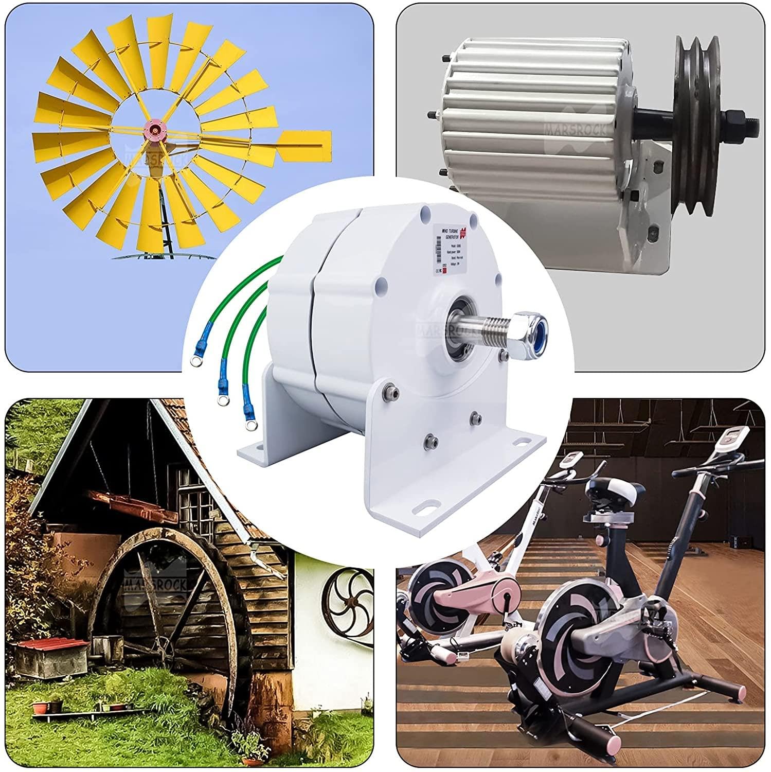 Generatore a Magneti Permanenti Da 10Kw 110-220V, Alternatore Ca Fai-Da-Te, Generatore Bassa Velocità 8000W 12V 24V Alternatori Magneti Permanenti Senza Ingranaggi Trifase Motori Turbina Eolica,220V