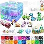 Trousse de perles de la Fuse pour enfants - 11000 Perles de fuse, 20 Couleurs 5mm Set d'artisanat de perles avec boîte de rangement, pegboards, papier à repasser et accessoires, arts et artisanat Set jouets Cadeaux pour les filles & Garçons Anniversaire Noël
