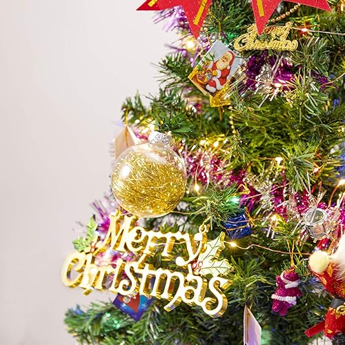 Miniatura 6 de HBlife 30 adornos de decoración de Navidad, 5 estilos de bolas doradas para árbol de Navidad, juego de adornos inastillables de 2.36 pulgadas para