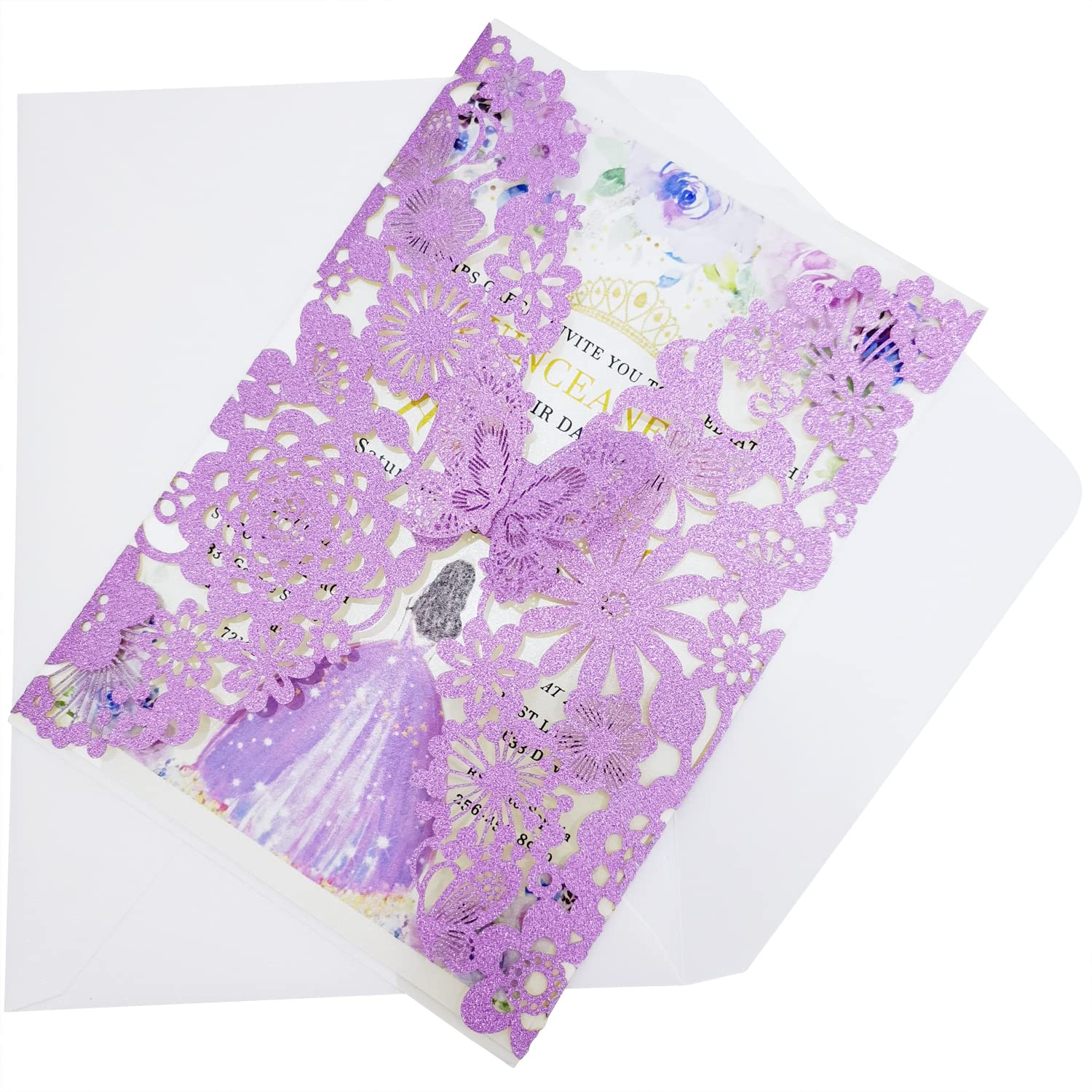 Invitaciones Para 15 Años Personalizados UMIMO 5'' X 7.1'' 50pcs Laser Cut  Lace Flora Wedding Invitation Cards With Butterfly And Envelopes For Bridal  Shower Engagement Quinceañera Wedding Invite Quinceanera Party Favors, image size:1500x1500