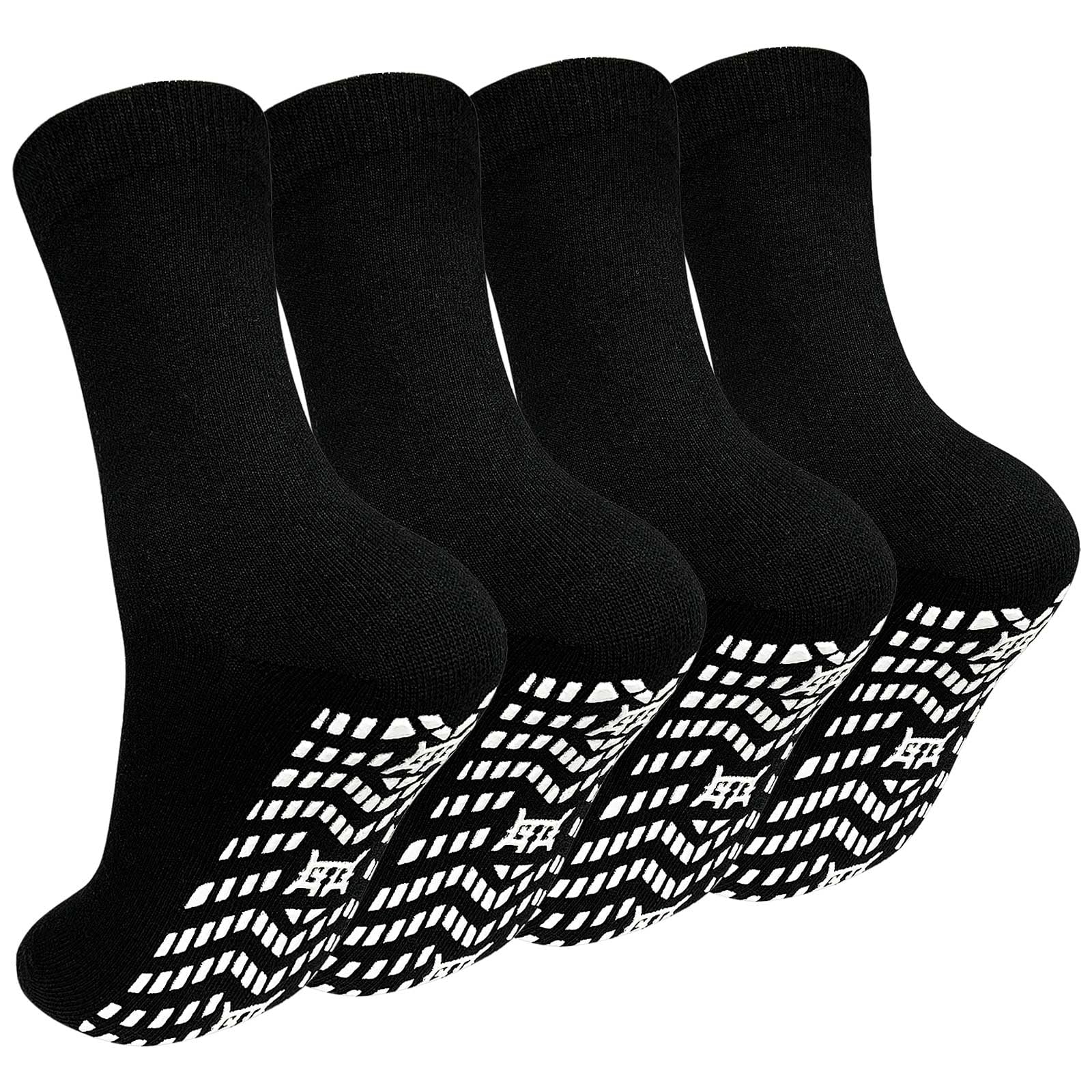PUTUO ABS Rutschfeste Socken für Herren: Stoppersocken Männer Antirutsch Socken mit Noppen Herren Baumwolle Sport Noppensocken 4 Paar