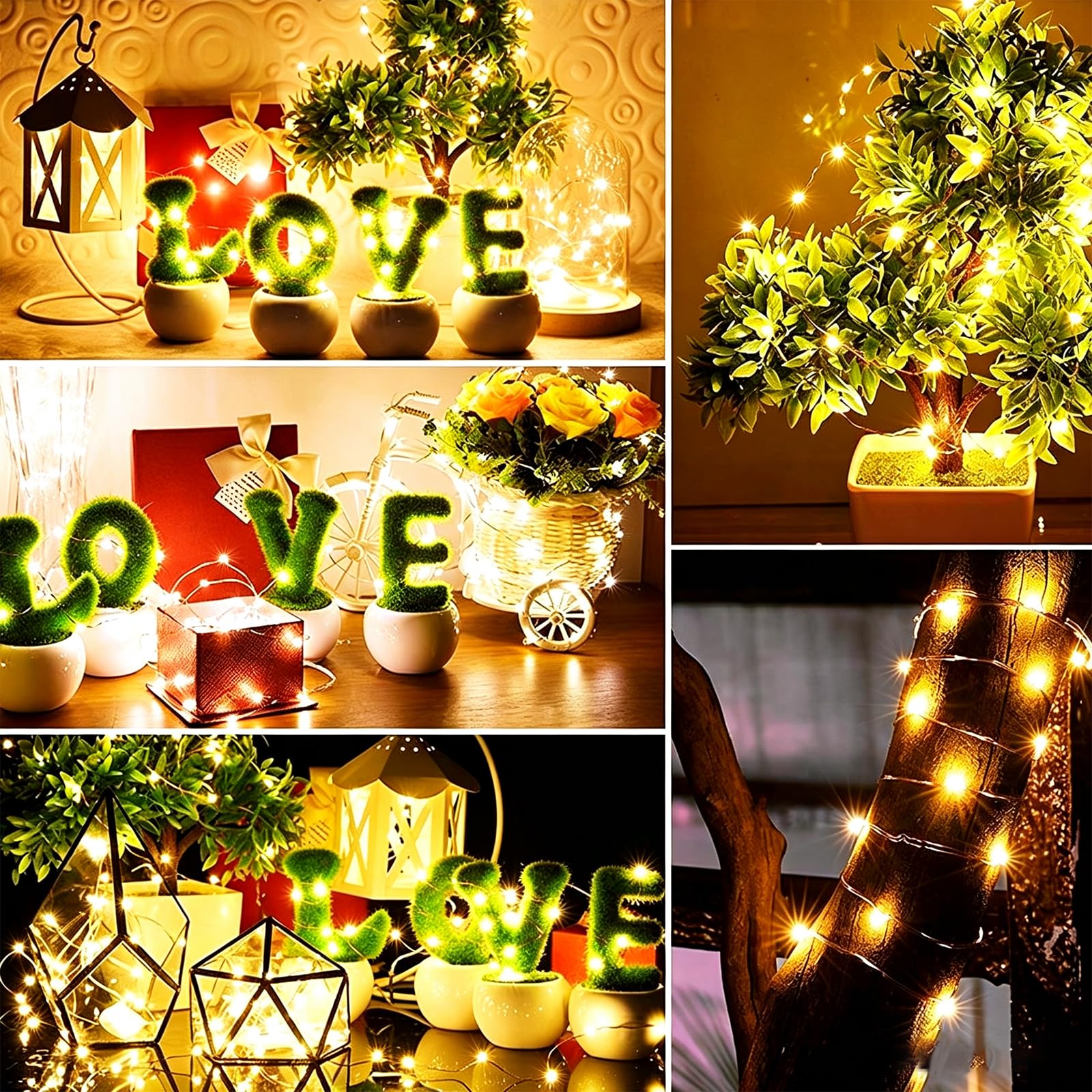 Paquete de 4 guirnaldas de luces LED de 280 pies con 800 luces LED que funcionan con pilas con control remoto y temporizador, cadena de luces de Navidad impermeables para interiores y exteriores