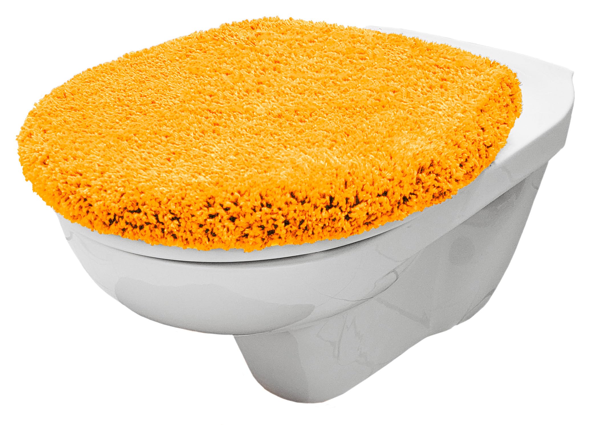 Brandsseller WC Deckelbezug 38x48 cm Ausschnitt aus weichem Mikrofaserstoff Toiletten Sitzbezug für Optimalen Komfort und Stil-Orange