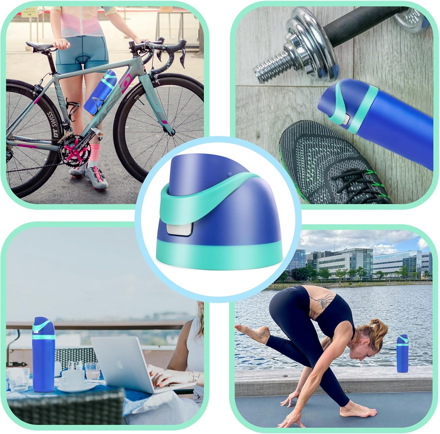 Replacement Lid for Owala Freesip,Compatible with Owala Freesip Water Bottle 16oz 24oz 32oz 40oz,Premium Replacement Accessories for Owala Cap,Leakproof,BPA-Free(Navy Blue) - Image 6