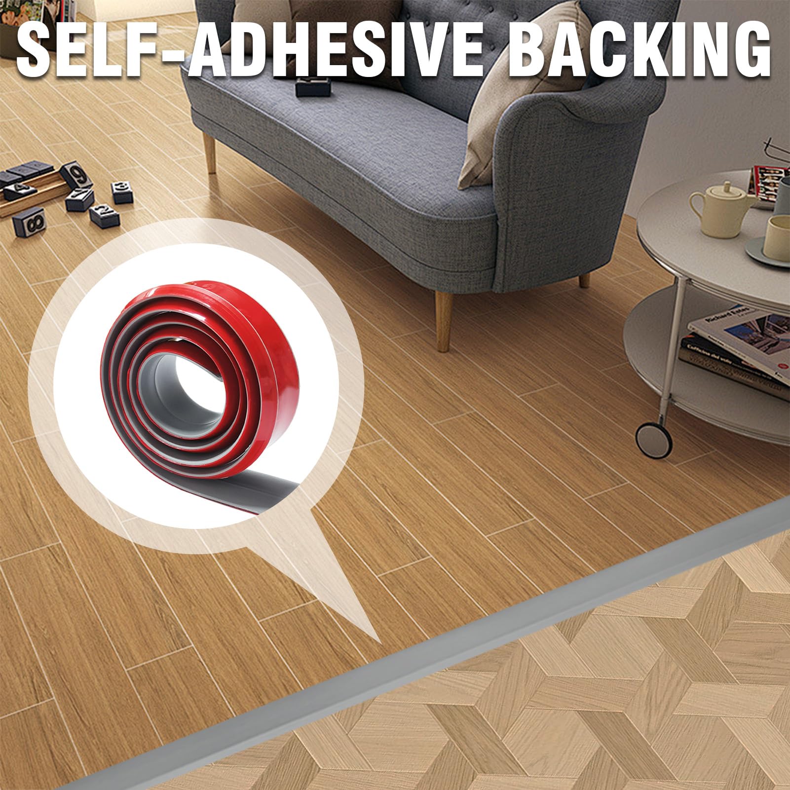 Profilé De Transition En PVC Autocollant - Pour Seuil De Porte - 1 M X