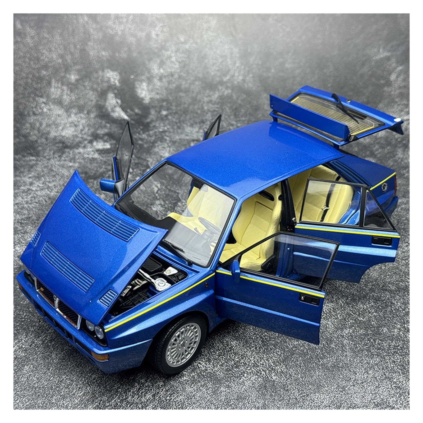 Modello Auto Metallo Scala Replica 1 18 Per Lancia Delta HF Integrale Miniatura Dettagliata Auto Da Collezione Modello In Metallo Riproduzione Hobby Veicoli Giochi Set(Blu)