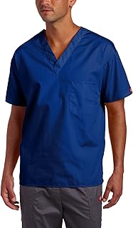 Dickies Big Everyday Scrubs Unisex V-Neck Solid Scrub Top,Galaxy Blue,XX-Large