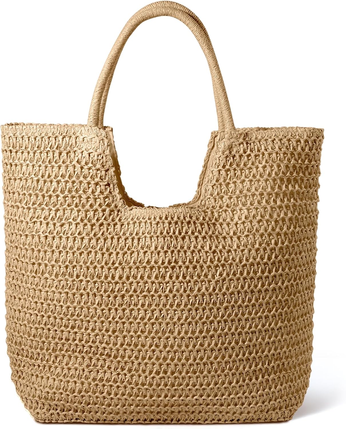 Hommtina Straw Bag Womens Straw Beach Bag Crossbody Shoulder Bags Vacation Purse Straw Purse for Summer Khaki 2