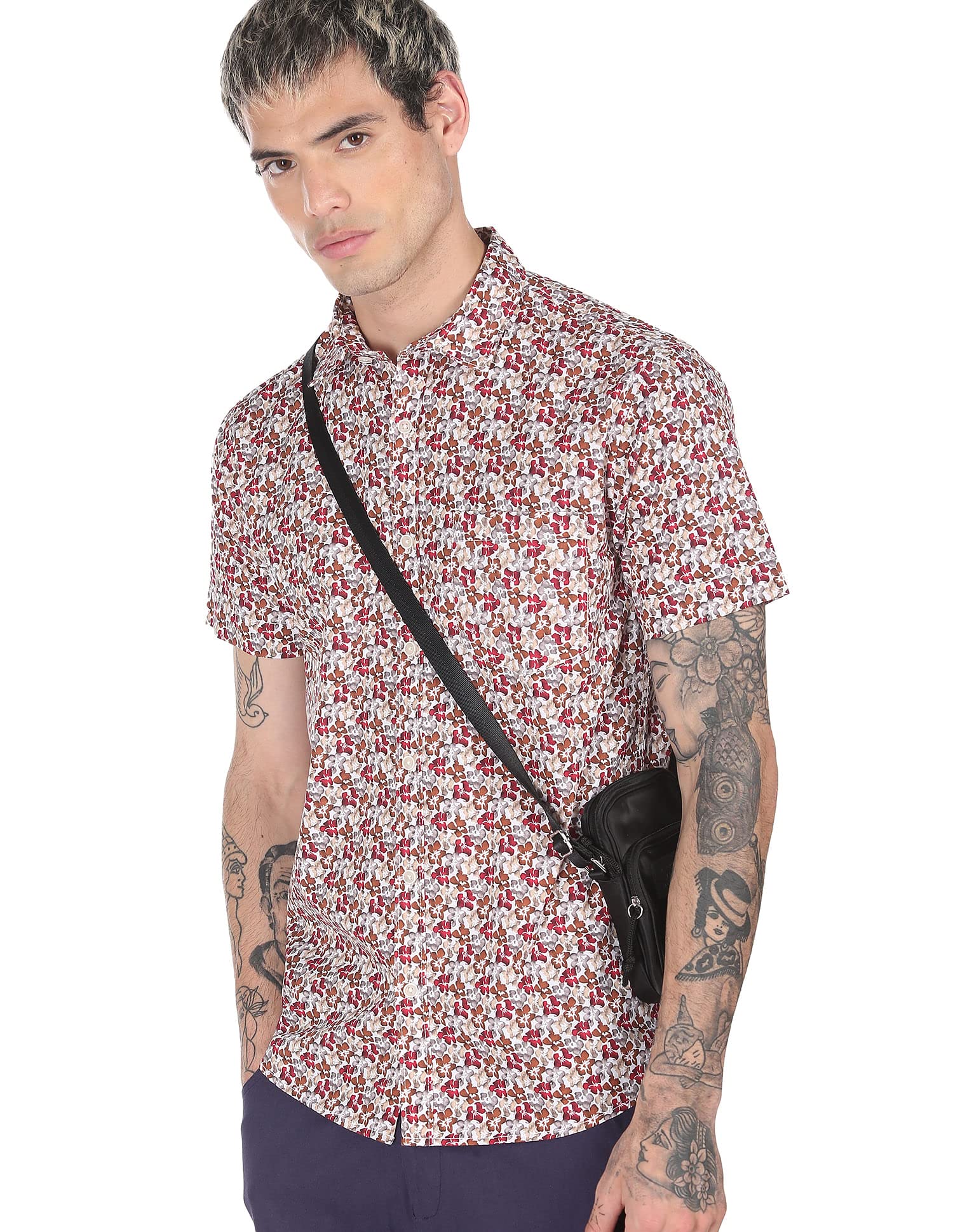 Ruggers Men's Fitted Shirt (RGMCSHT20840R05S) Red