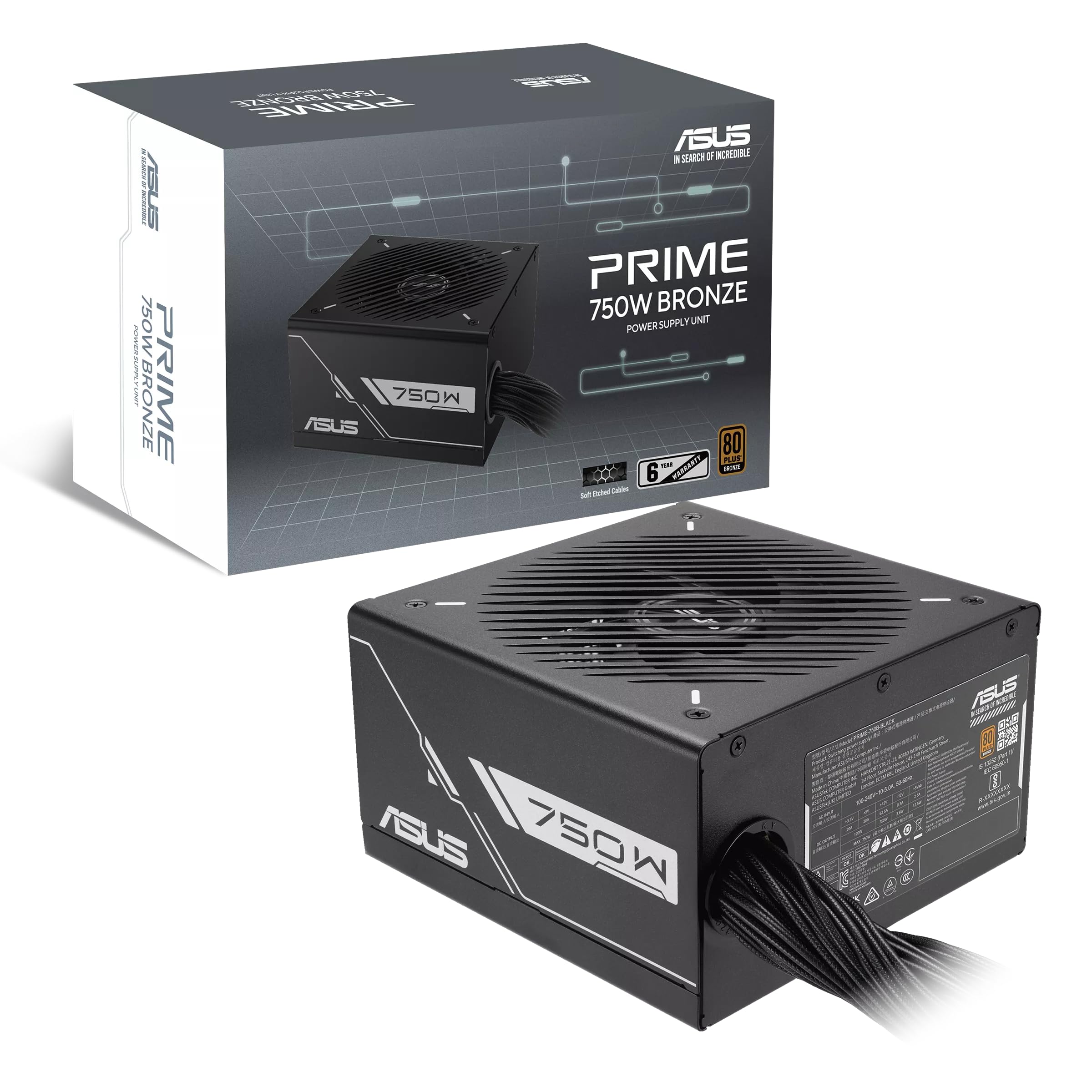 ASUS Prime 750W Bronze PSU, Dual Ball Fan Bearings, 80 Plus Bronze Certification, Brings efficient and Durable Power delivery to All-Round PCs, and Gaming rigs.-image-16