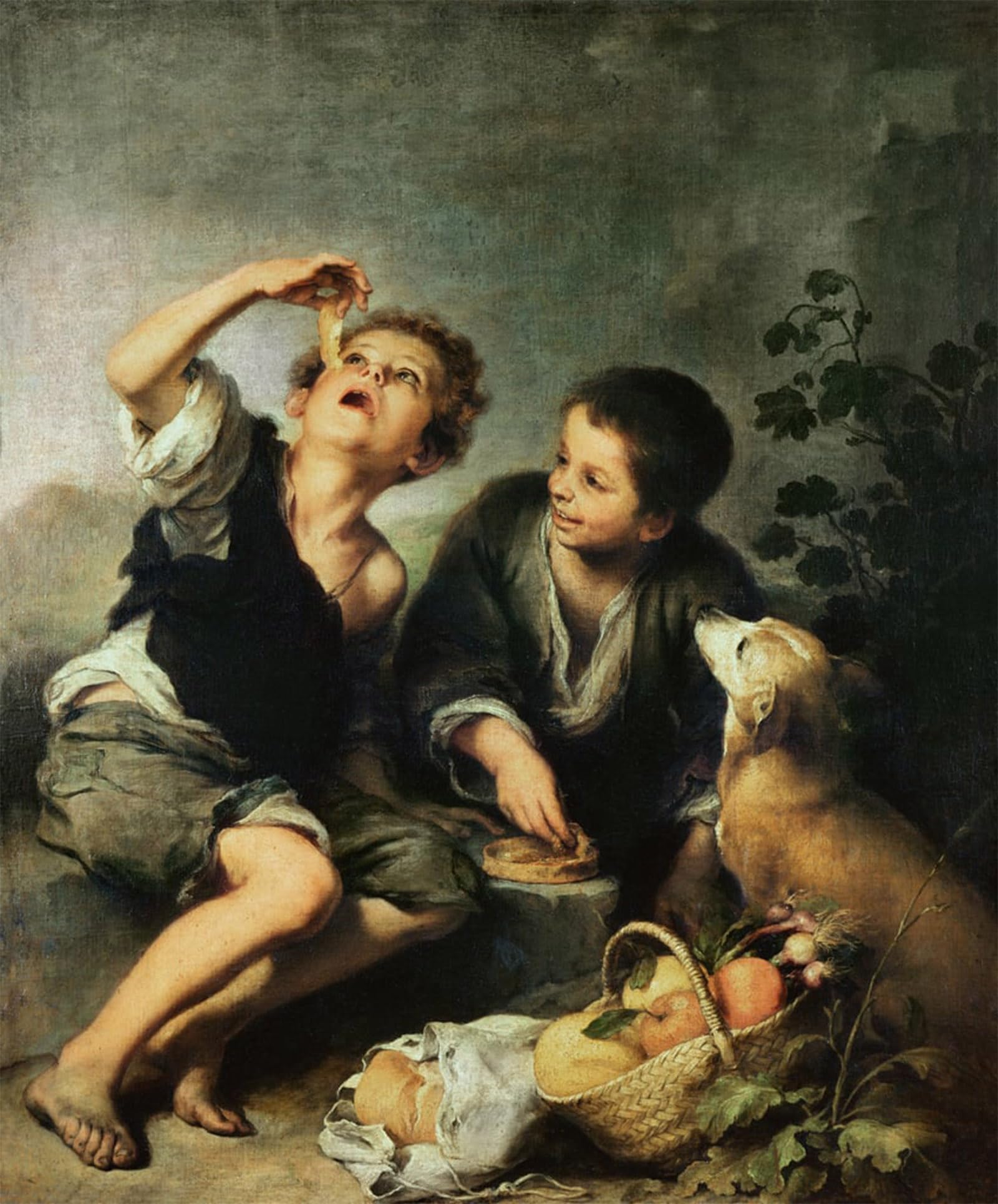 POSTERIIk Vintage Print Pop Art Landscape Artwork Children Eating a Pie by Bartolomé Esteban Murillo Art Prints for Office Home Decor 60x90cm