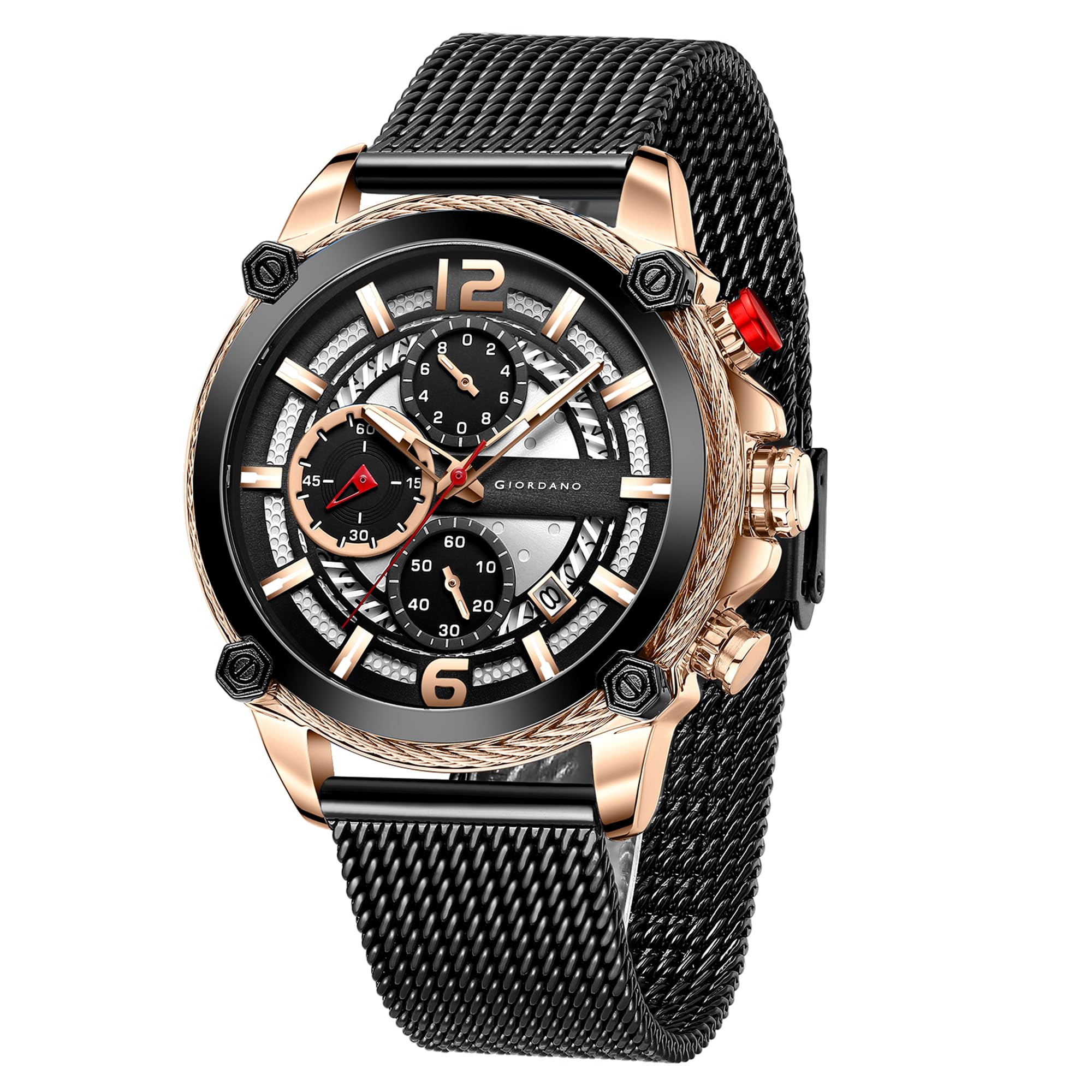 Analog Wrist Watch for Men Stylish Metal Strap with Water Resistant Multifuntion Mechanism Watch GZ-50039-image-32
