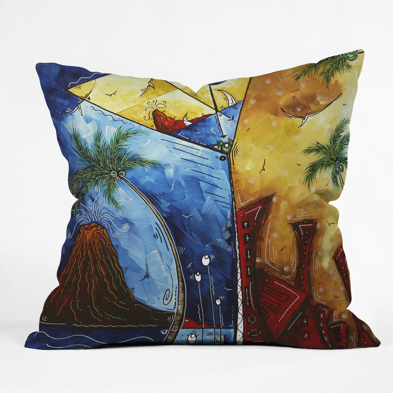 Deny Designs Madart Island Martini Throw Pillow, 18-Inch by 18-Inch
