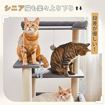 Amazon | MWPO 猫タワー 新素材 大型猫 シニア猫 据え置き 安定