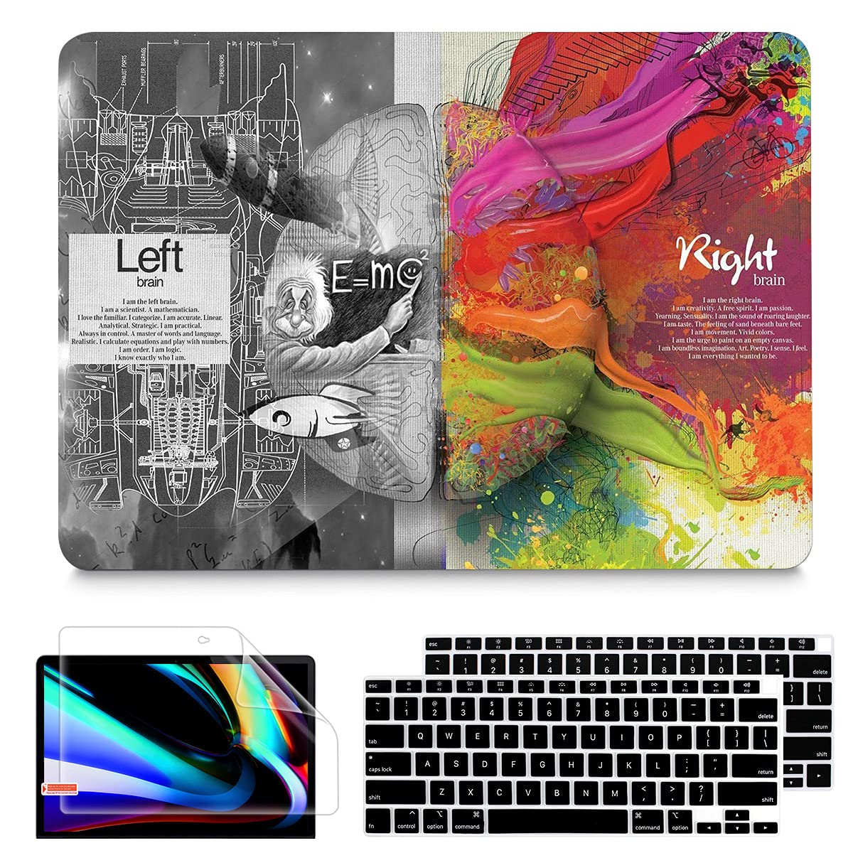 May Chen Compatible with New MacBook Air 13 inch Case 2021, 2020 2019 2018 Release Model: M1 A2337 A2179 A1932, Plastic Hard Shell Case Cover for Mabook Air 13 inch with Retina Dispaly, Brain