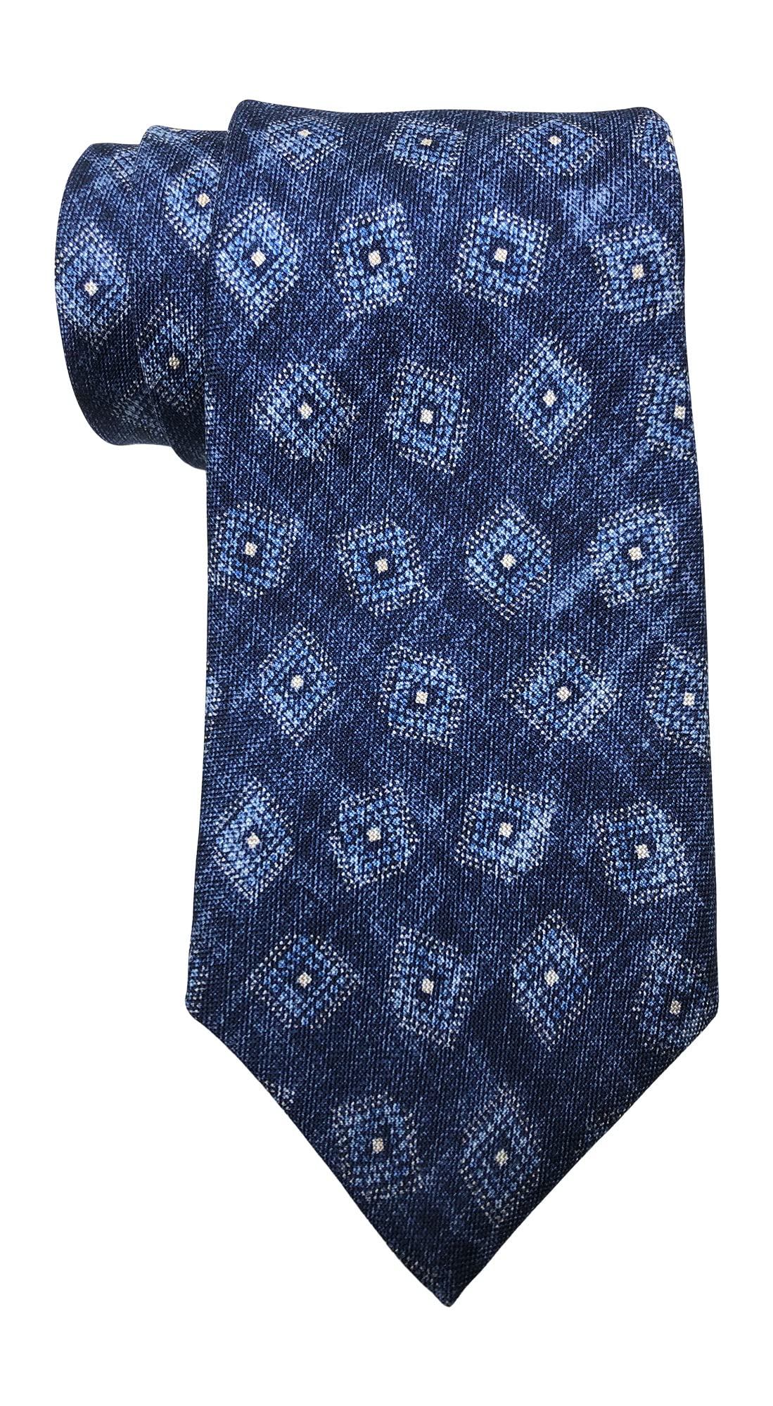 Blue Medallion Print Tie