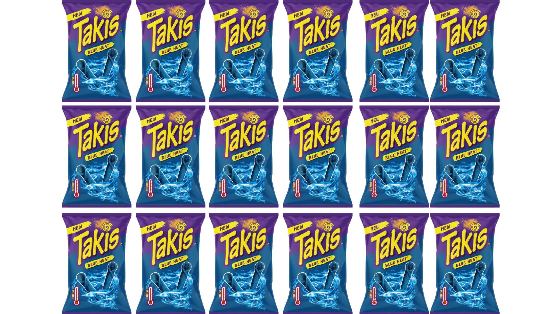 Takis Blue Heat Tortilla Chips - 18x 100 g Vorteilspackung