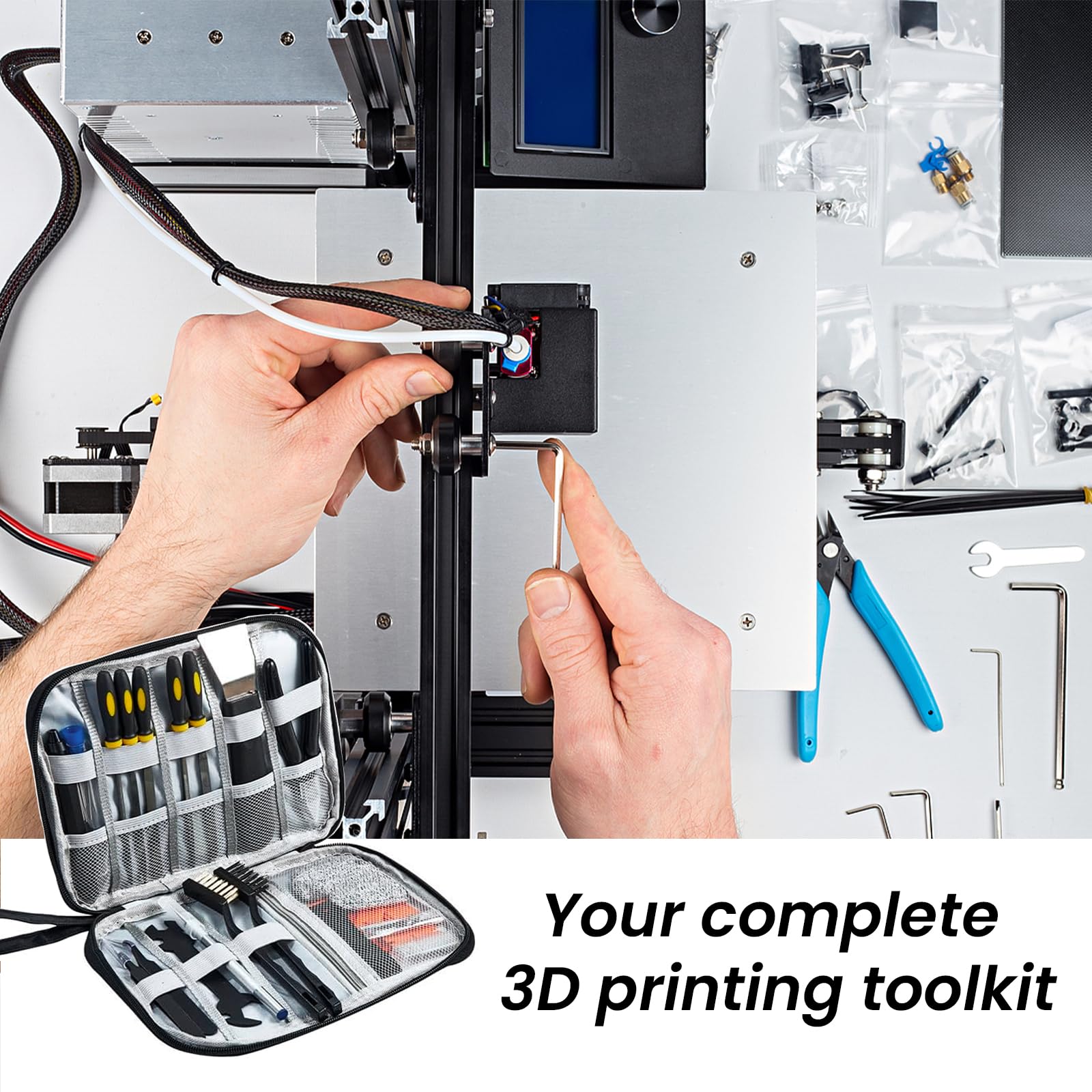 Yizhet 46 szt. akcesoriów do drukarek 3D, narzędzia do druku 3D