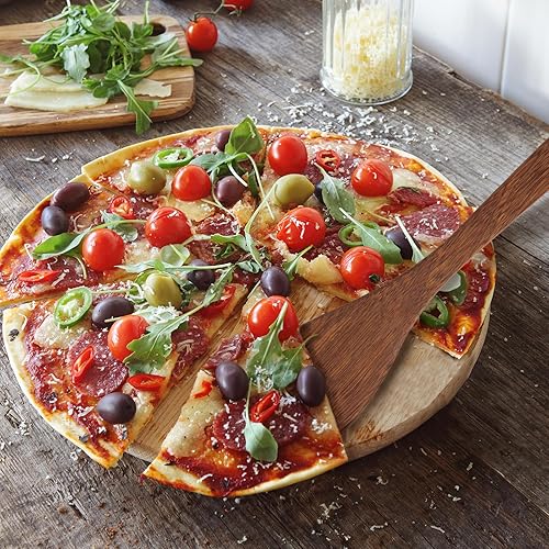 Miniatura 3 de (13 x 3.1 pulgadas), espátula de madera para utensilios de cocina antiadherentes, juego de utensilios de madera para cocinar, espátula inclinada de