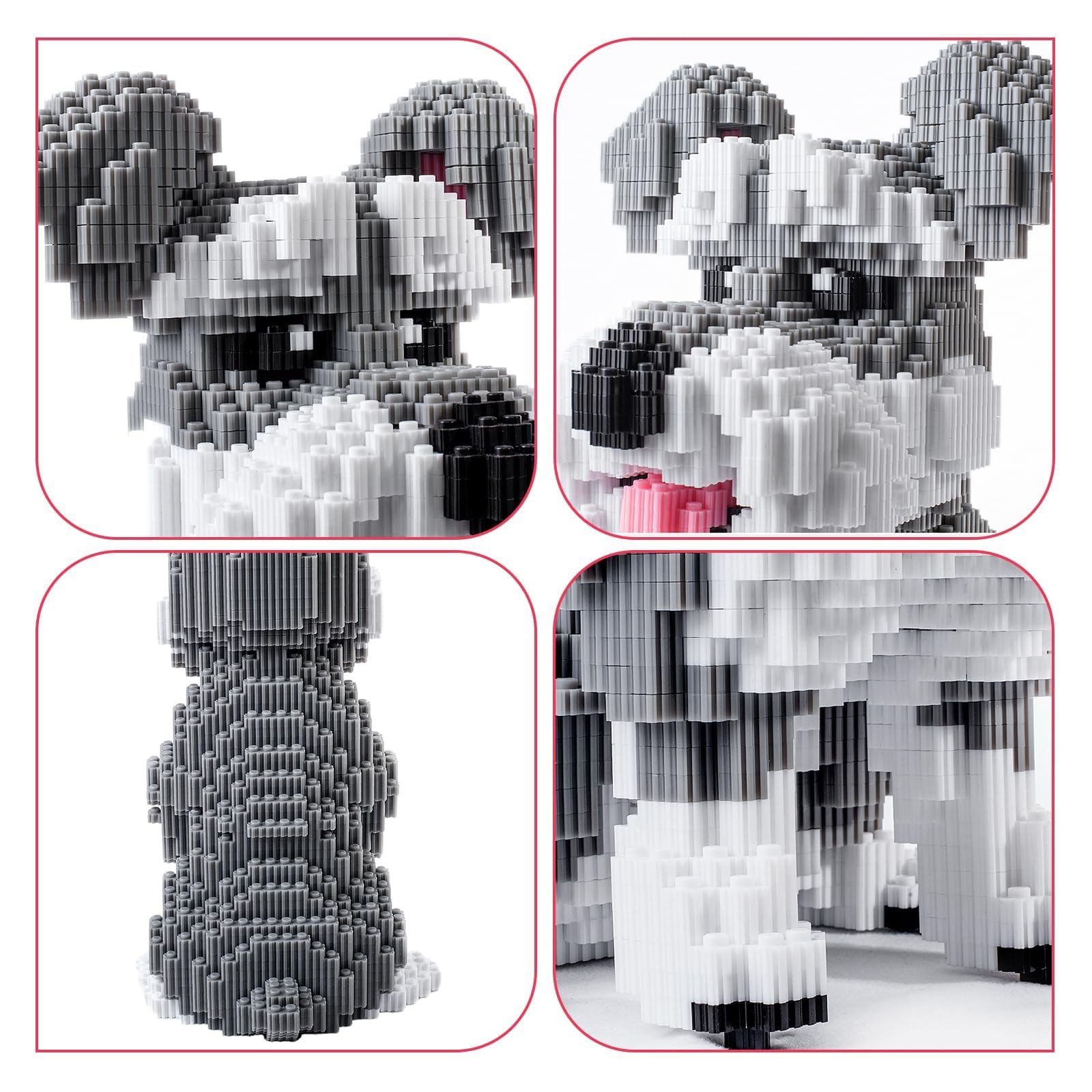Schnauzer Dog 7100 Piece Micro Building Blocks Set for Teens & Adults – Advanced 3D Construction Kit, STEM Fine-Motor Skill Toy, Birthday, Family Indoor Creative Play