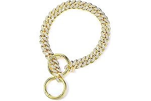 Gold Chain Dog Leash Collar for Small, Medium, and Large Dogs