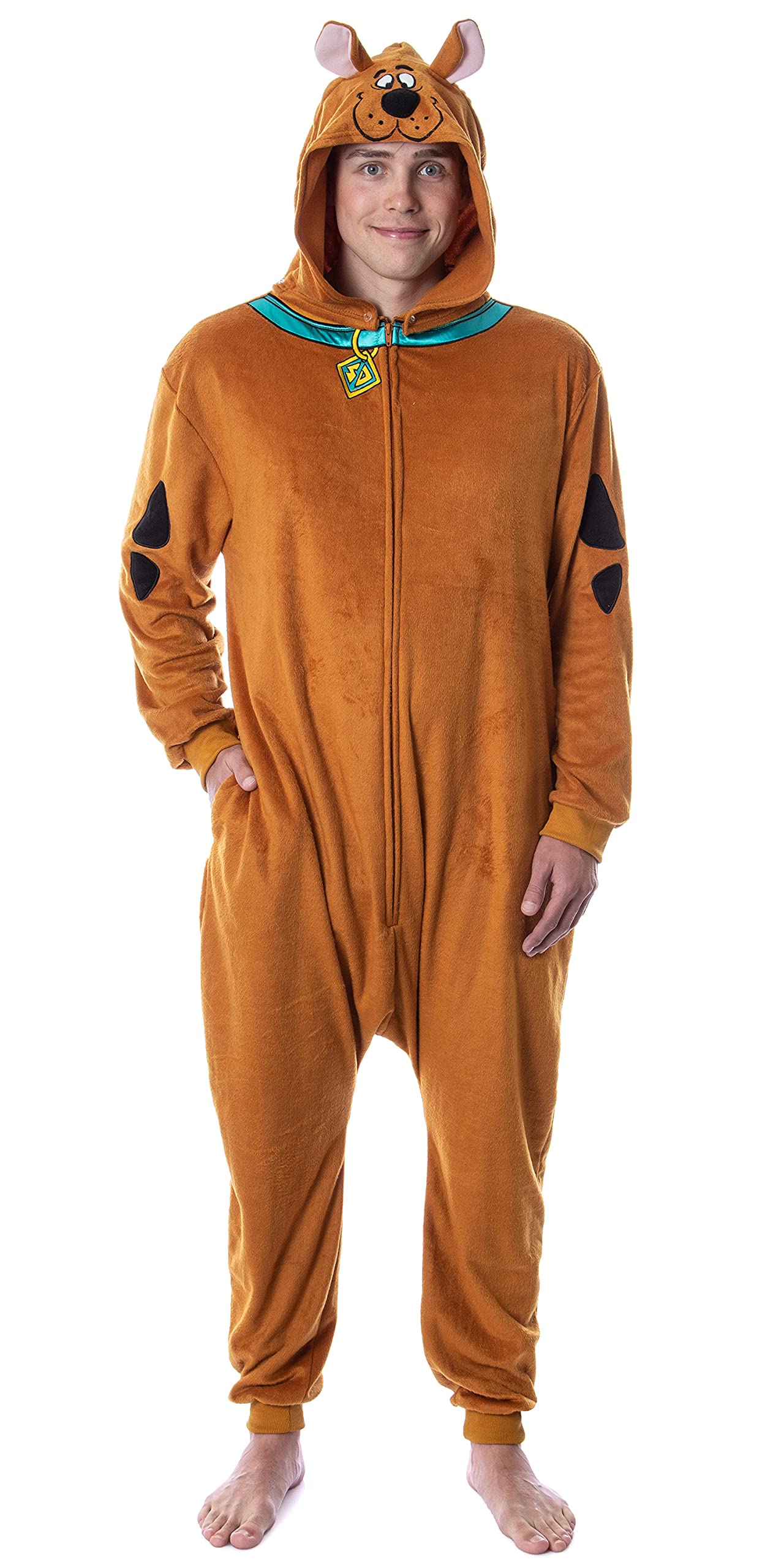 INTIMO Scooby-Doo Mens Hooded Costume Sleep Pajama Union Suit Outfit