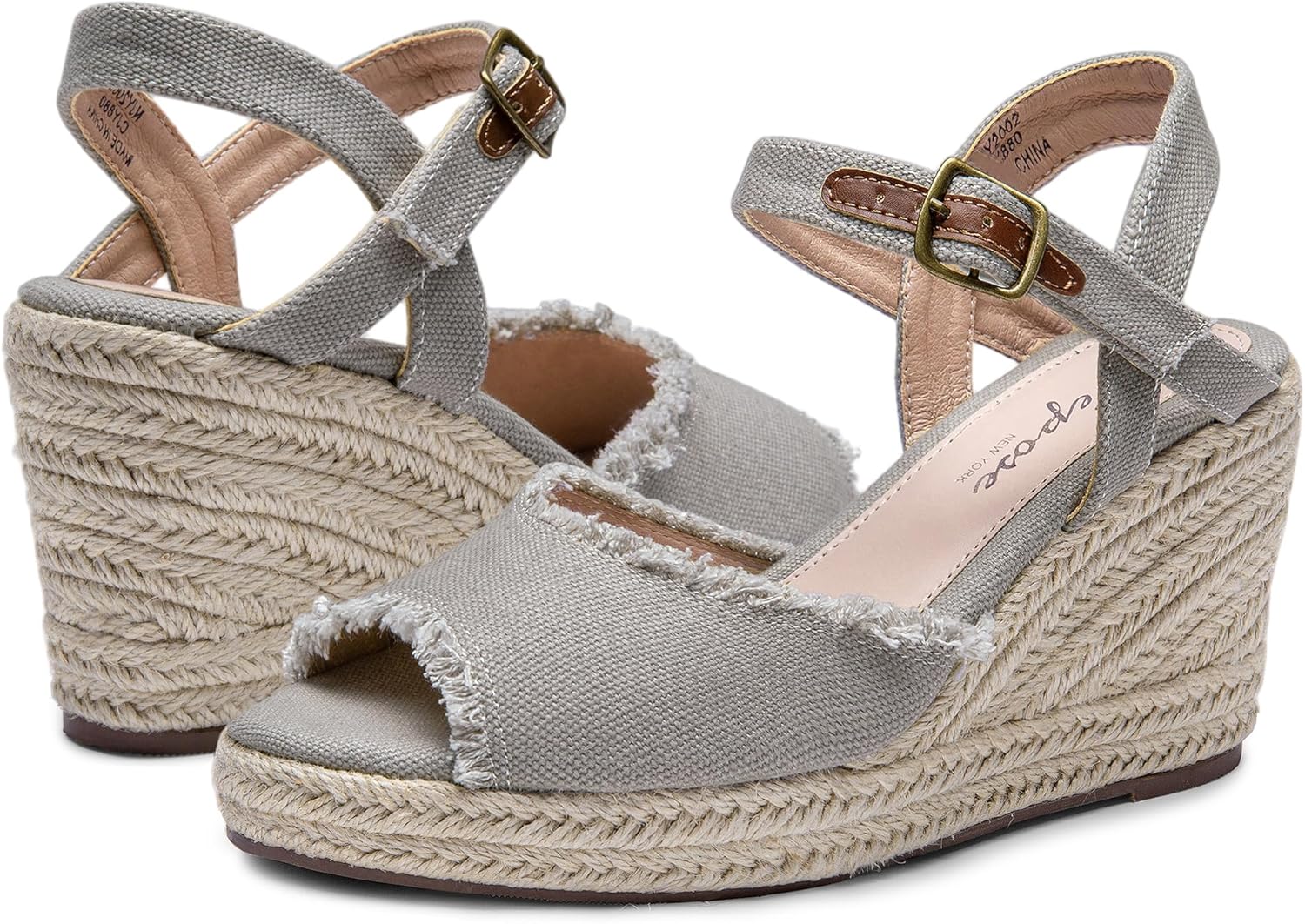 Vepose Women's 880 Wedge Sandals Peep Toe, 3.3" Inch High Heel Platform Espadrilles Sandals with Ankle Buckle - Image 8