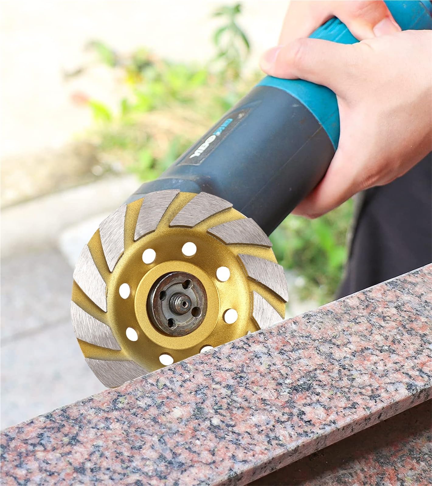 Rueda de diamante de granito, Diamante Turbo Cup Disco abrasivo Amoladora angular Concreto Granito Piedra Cerámica Múltiples tamaños(150mm)