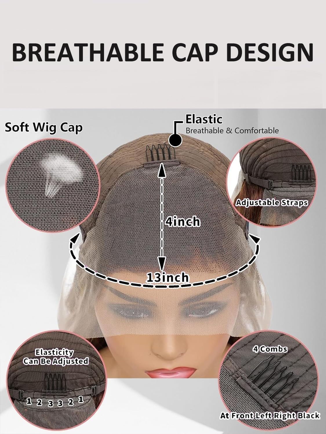 Ombre Brown Kinky Straight Short Bob Wig Human Hair 13x4 Lace Front Wigs Pre Plucked Bleached Knots Glueless Brown Yaki Human Hair Wigs for Black Women 10 Inch