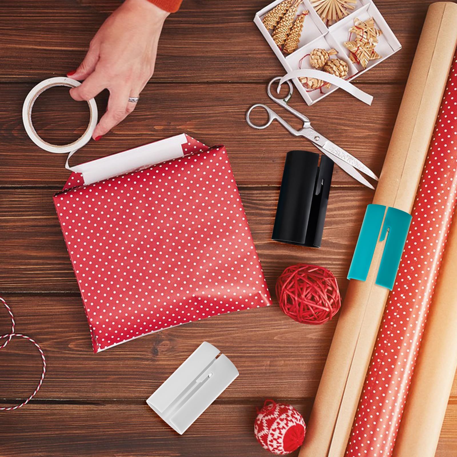 ZWWOGE Geschenkpapier Schneider 2er Pack - Mini Papierschneider Für Geschenkverpackung