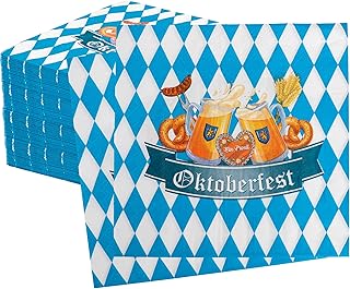 50 PCS Oktoberfest Decorations, 2-Ply 6.5 x 6.5 IN Oktoberfest Napkins, Disposable Party Napkins Paper Napkins Dinner Luncheon Napkins Oktoberfest Party Supplies Oktoberfest Table Decorations