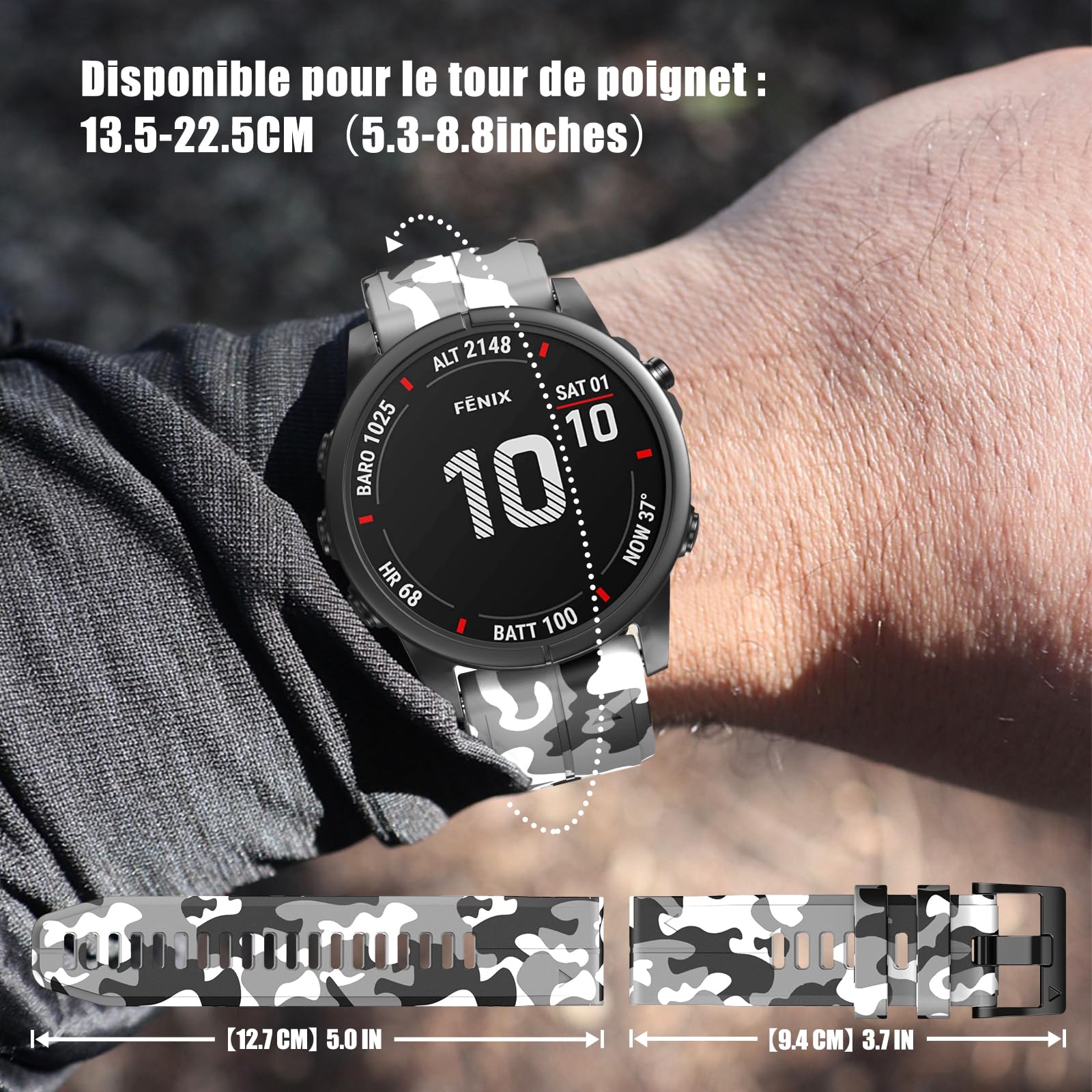 Sangle Pour Garmin Fenix Series 7S 6S 5S Instinct 2S Montre Réglable