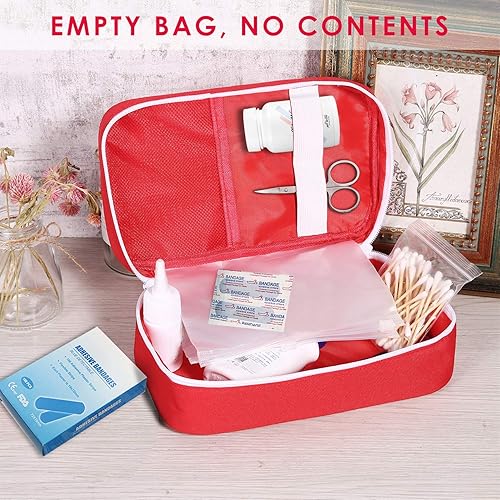 Miniatura 2 de Ellsang Bolsas de primeros auxilios vacías, bolsa portátil de medicina de viaje para camping, senderismo, vehículo, motocicleta, bolsa vacía de